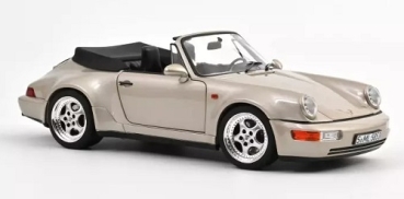 187140 Porsche 911 Turbo Look Cabriolet 1992 Zermatt silver metallic 1:18